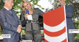 „Rot Weiß Rot“ Gemälde für den Bundespräsidenten von Susann Glass, Präsidentin des Auslandspressebüros Wien