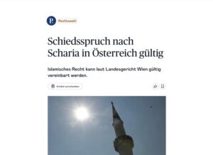 Tepki var! Viyana Eyalet Mahkemesi Şeriat tahkim mahkemesini resmen kabul etti!